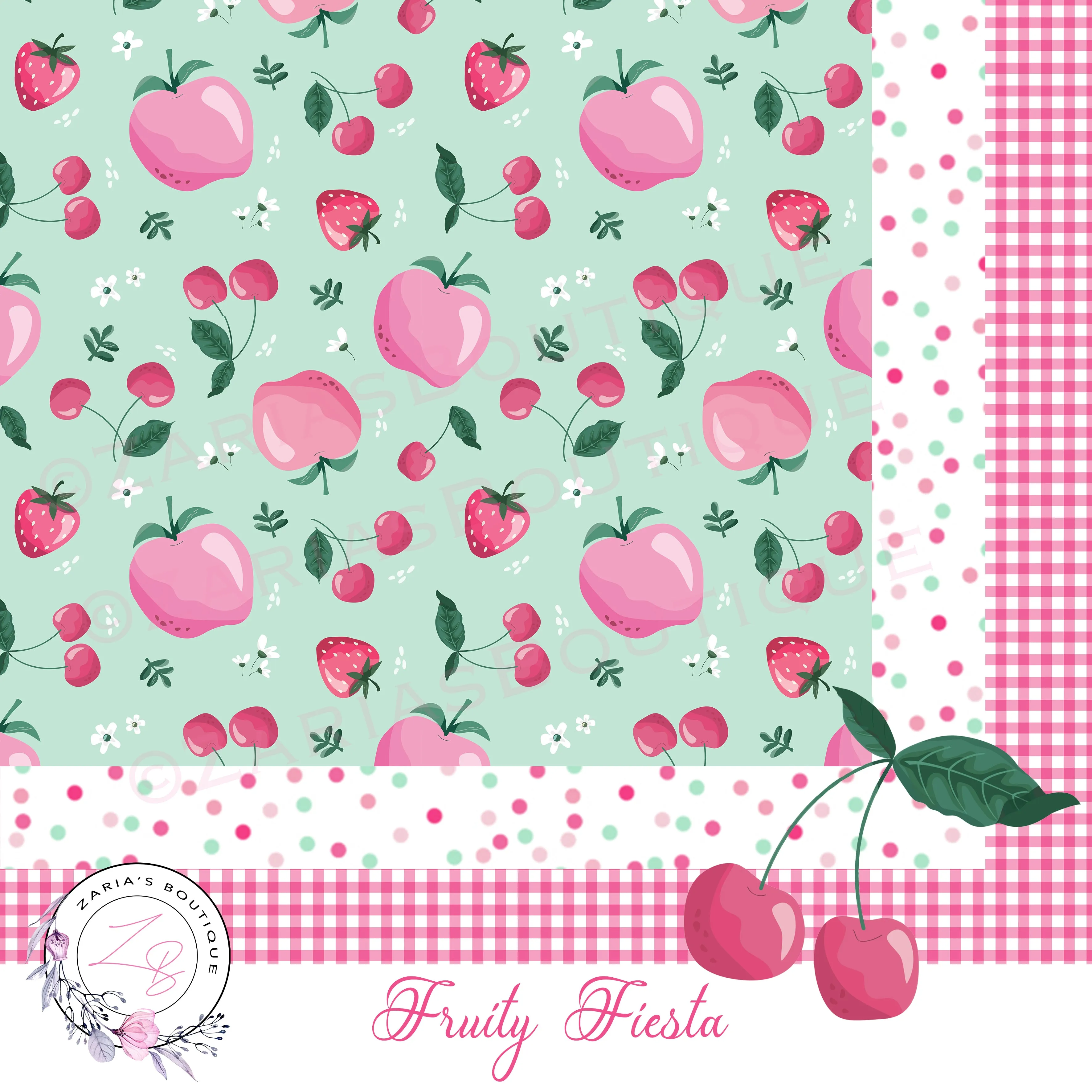 ⋅ Juicy Fruit ⋅ Berries & Apples ⋅ Vegan Faux Leather ⋅ Single Sheets Or Rolls! ⋅