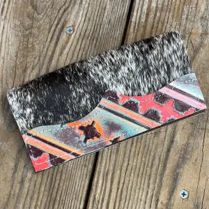 090 Checkbook Cover - Brindle w/ Western Sunset