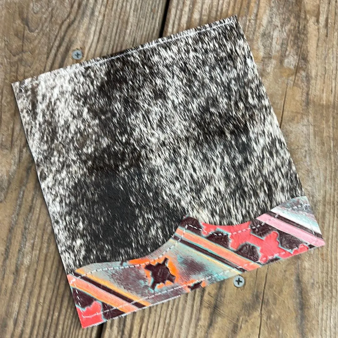 090 Checkbook Cover - Brindle w/ Western Sunset
