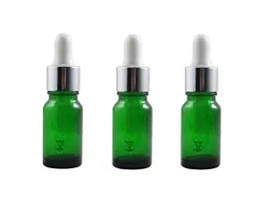 10Pcs 10Ml Empty Refillable Glass Dropper Bottle Jars With Glass Eye Dropper Essential Oil Perfume Aromatherapy Vial Pot Storage Container With White Dropper