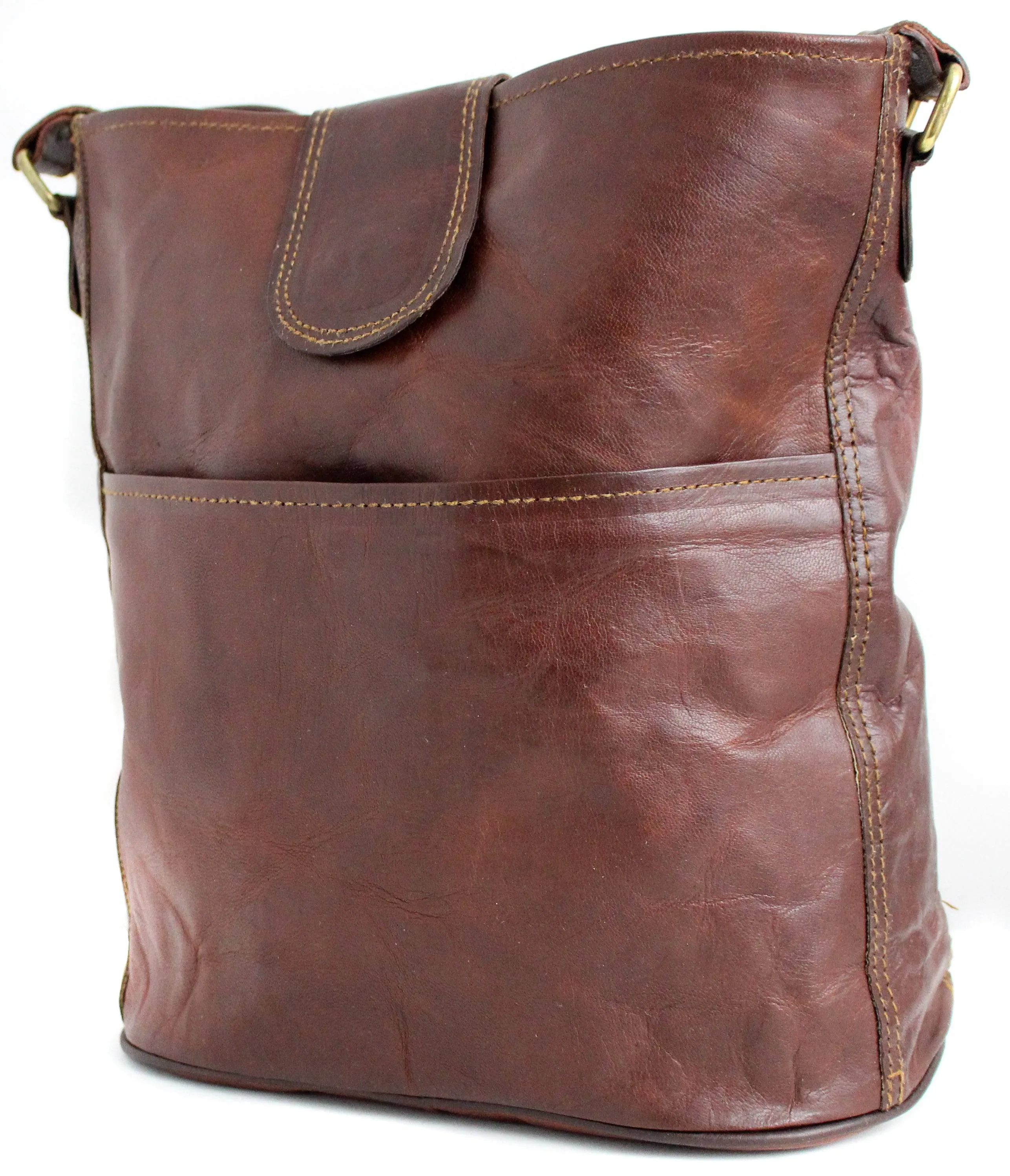 10" LEATHER BUCKET BAG