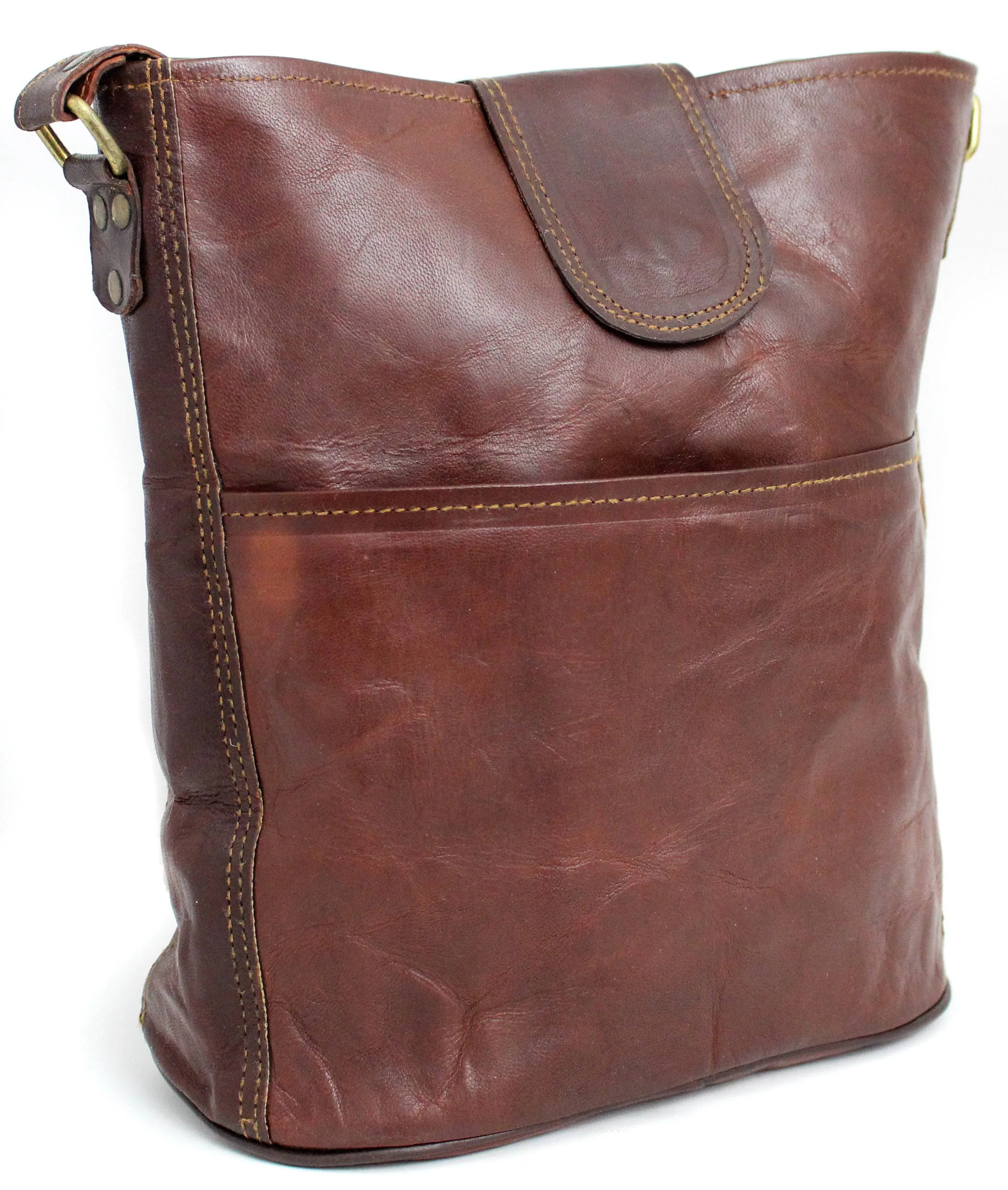 10" LEATHER BUCKET BAG
