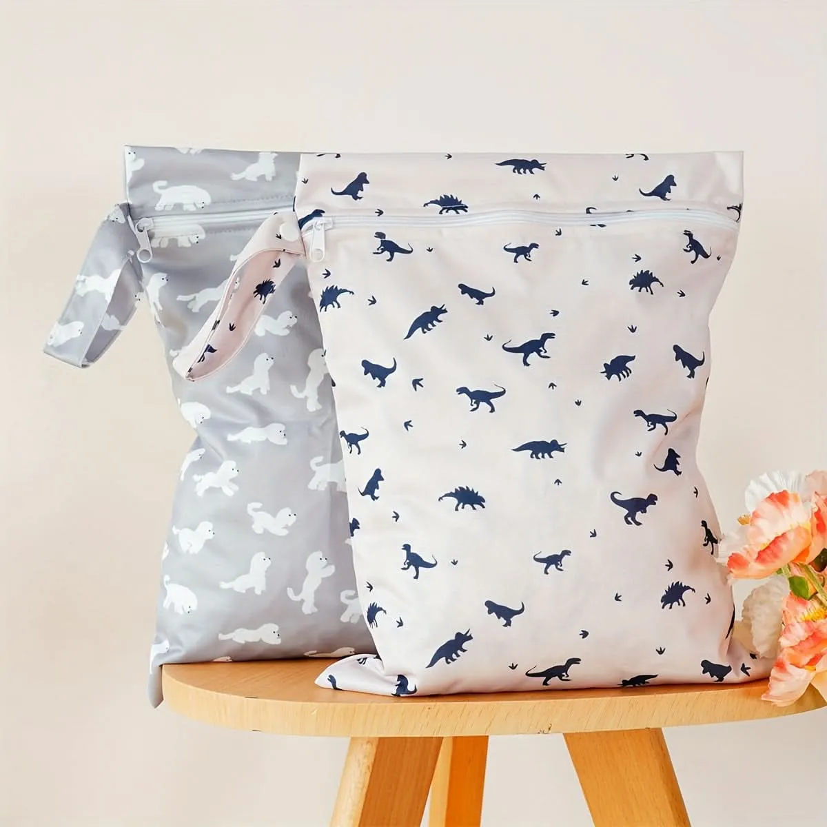 2-Pack Reusable Wet Dry Bags for Diapering
