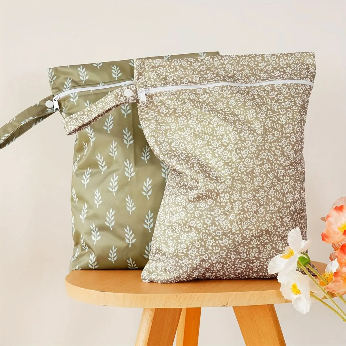 2-Pack Reusable Wet Dry Bags for Diapering