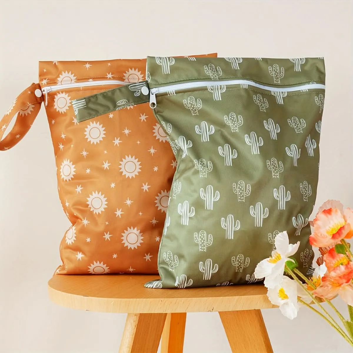 2-Pack Reusable Wet Dry Bags for Diapering