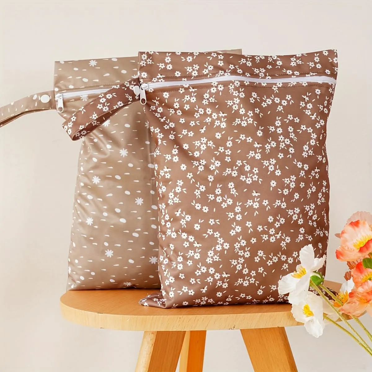 2-Pack Reusable Wet Dry Bags for Diapering
