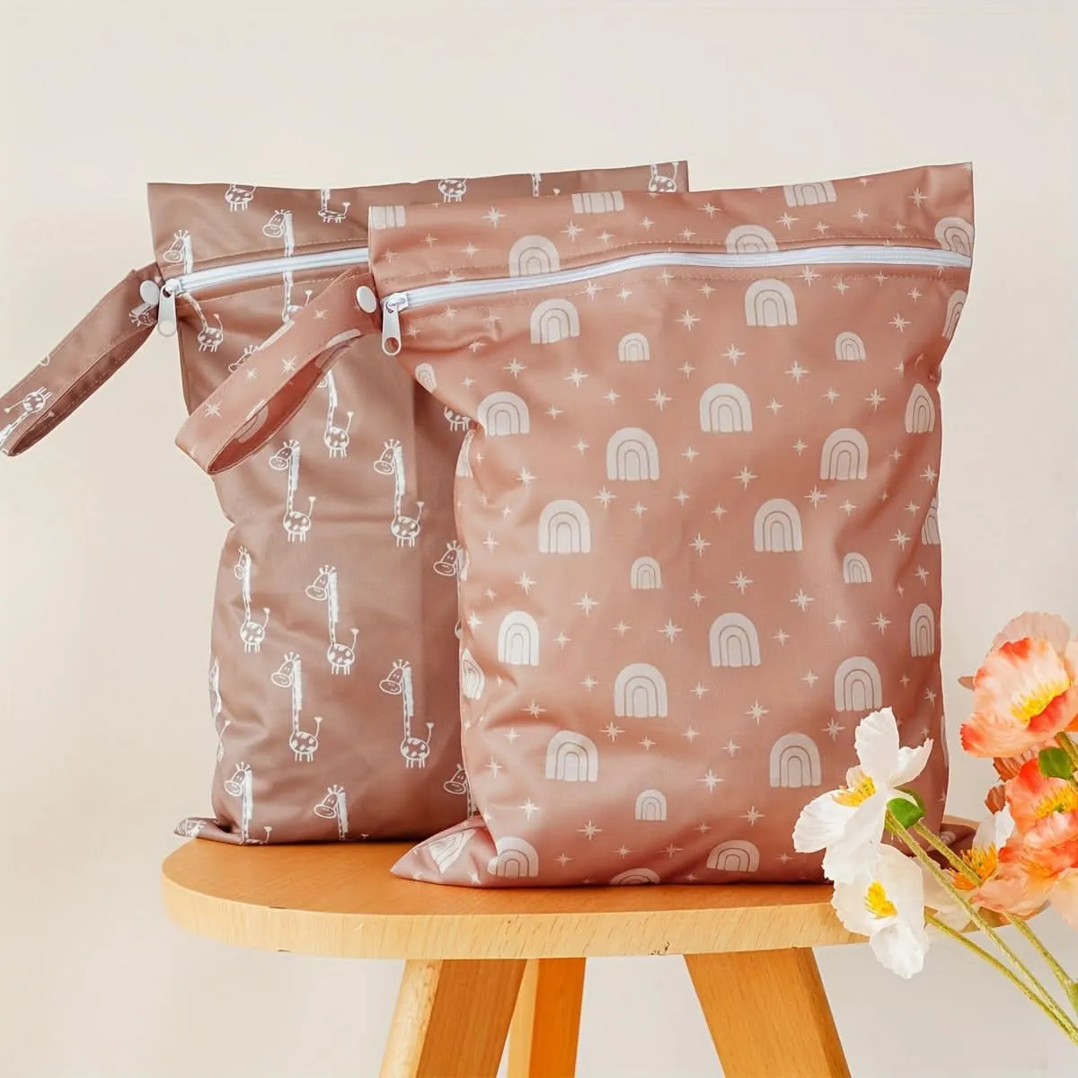 2-Pack Reusable Wet Dry Bags for Diapering