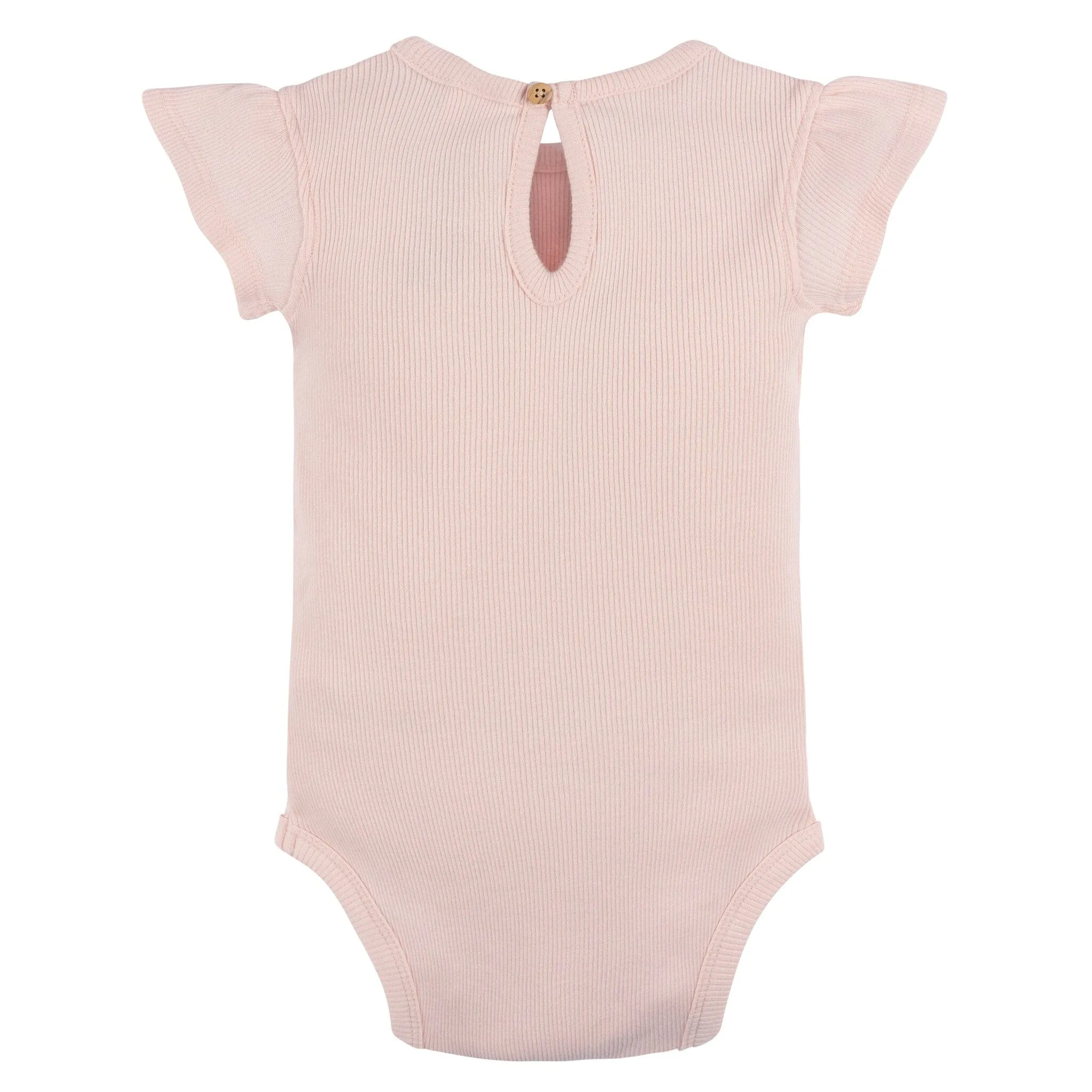 2-Piece Baby Girls Pink Bodysuit and Shorts Set