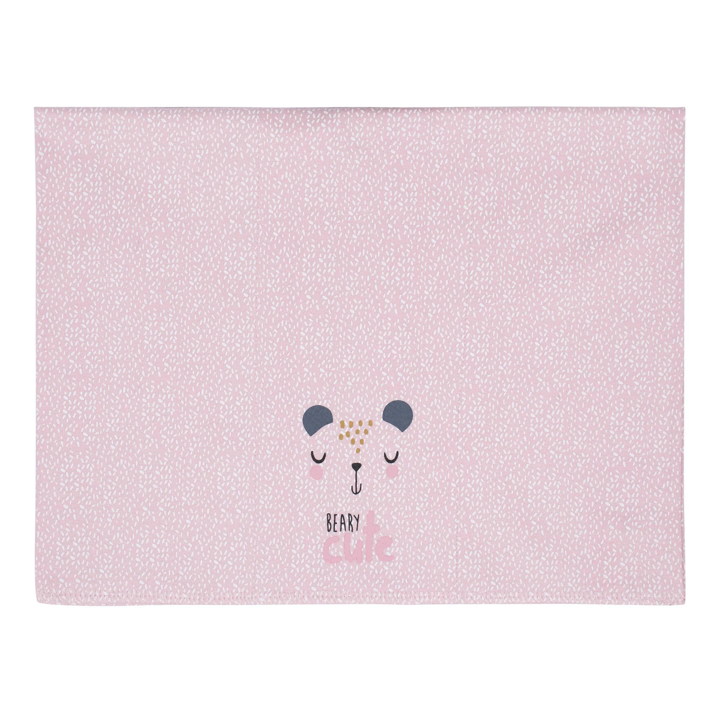 3-Pack Baby Girls Bear Knit Burp Cloths