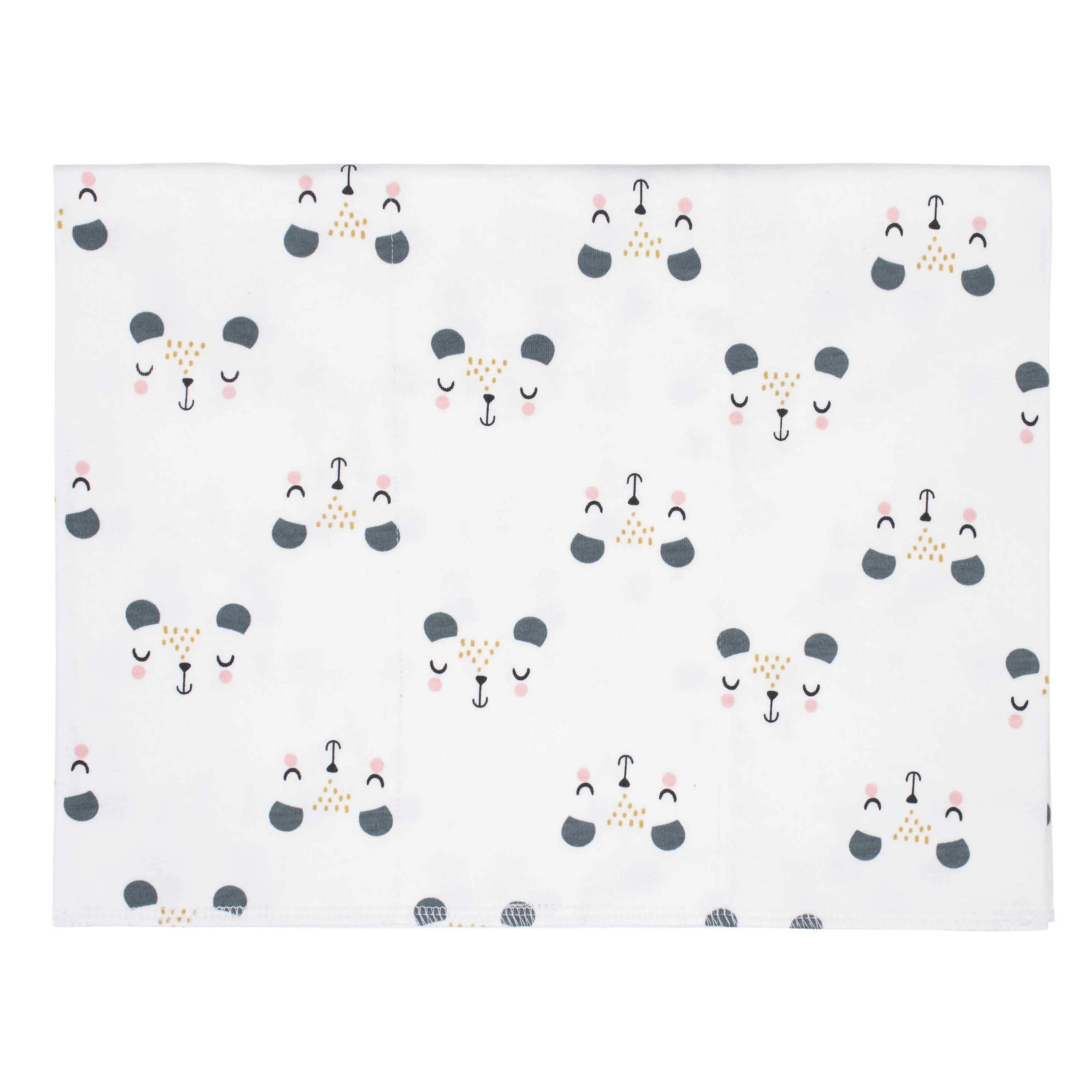3-Pack Baby Girls Bear Knit Burp Cloths