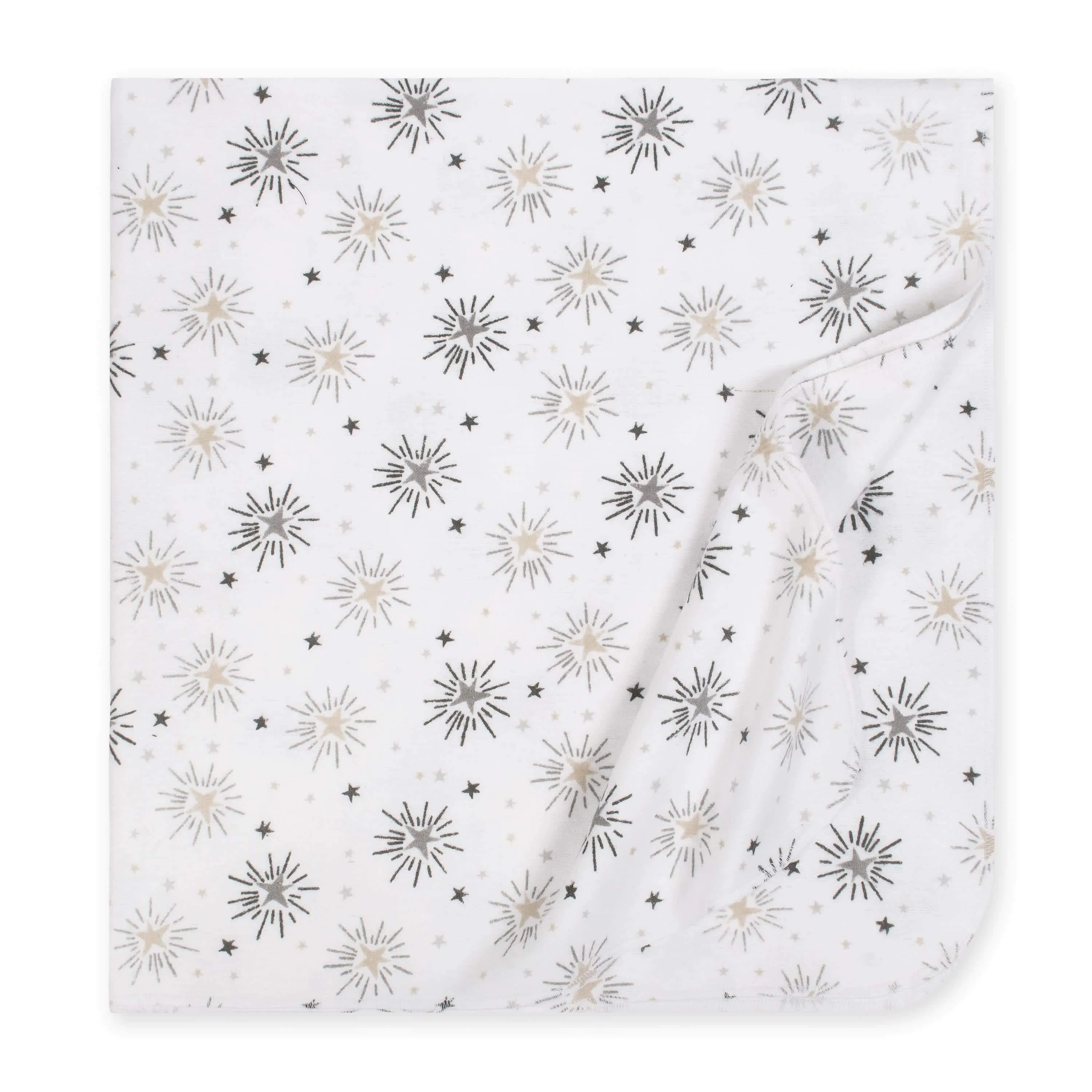 4-Pack Grey Star Baby Neutral Receiving Blankets