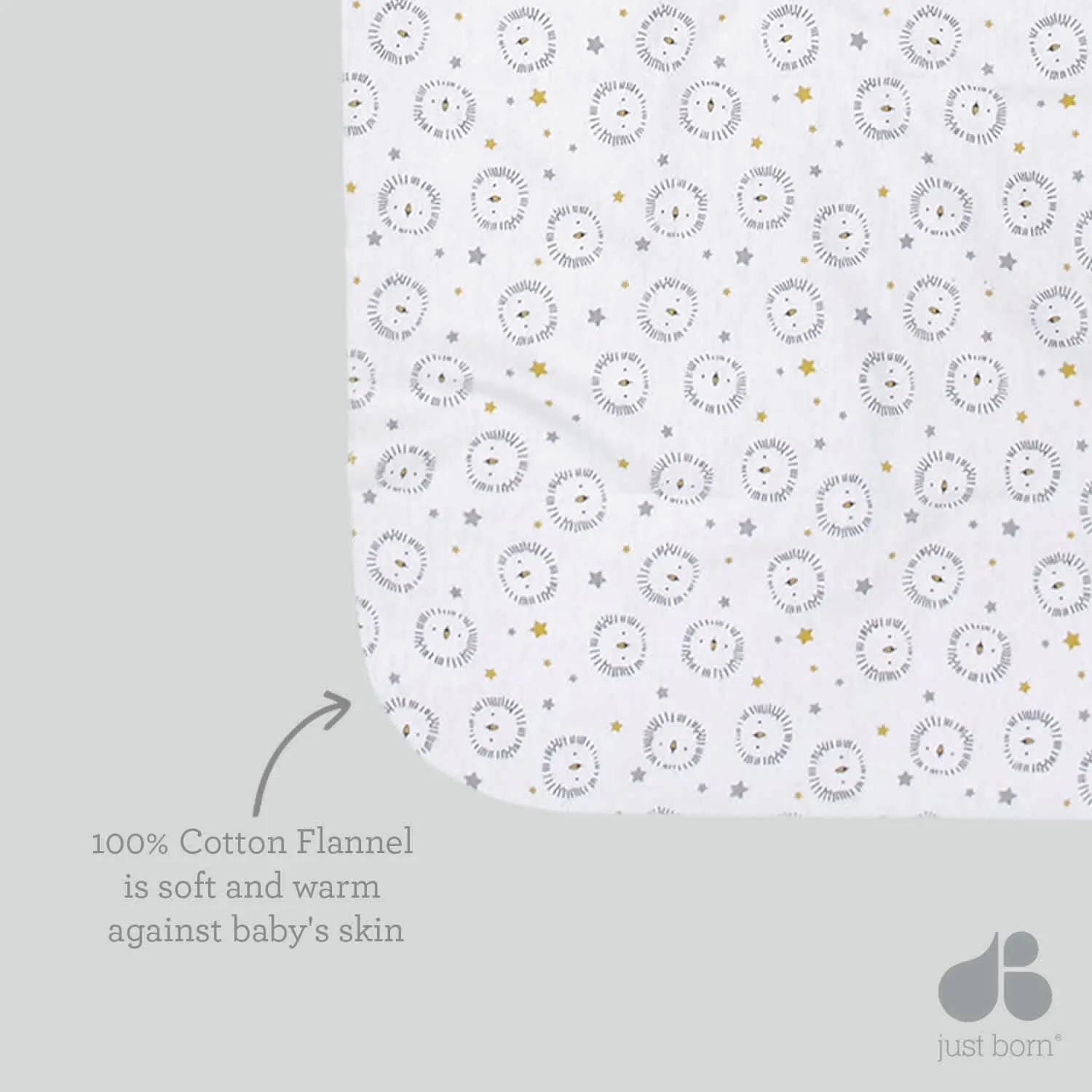 4-Pack Grey Star Baby Neutral Receiving Blankets