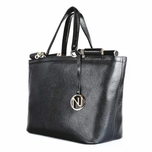 Aaliyah Tote Handbag in Black Pebble Leather