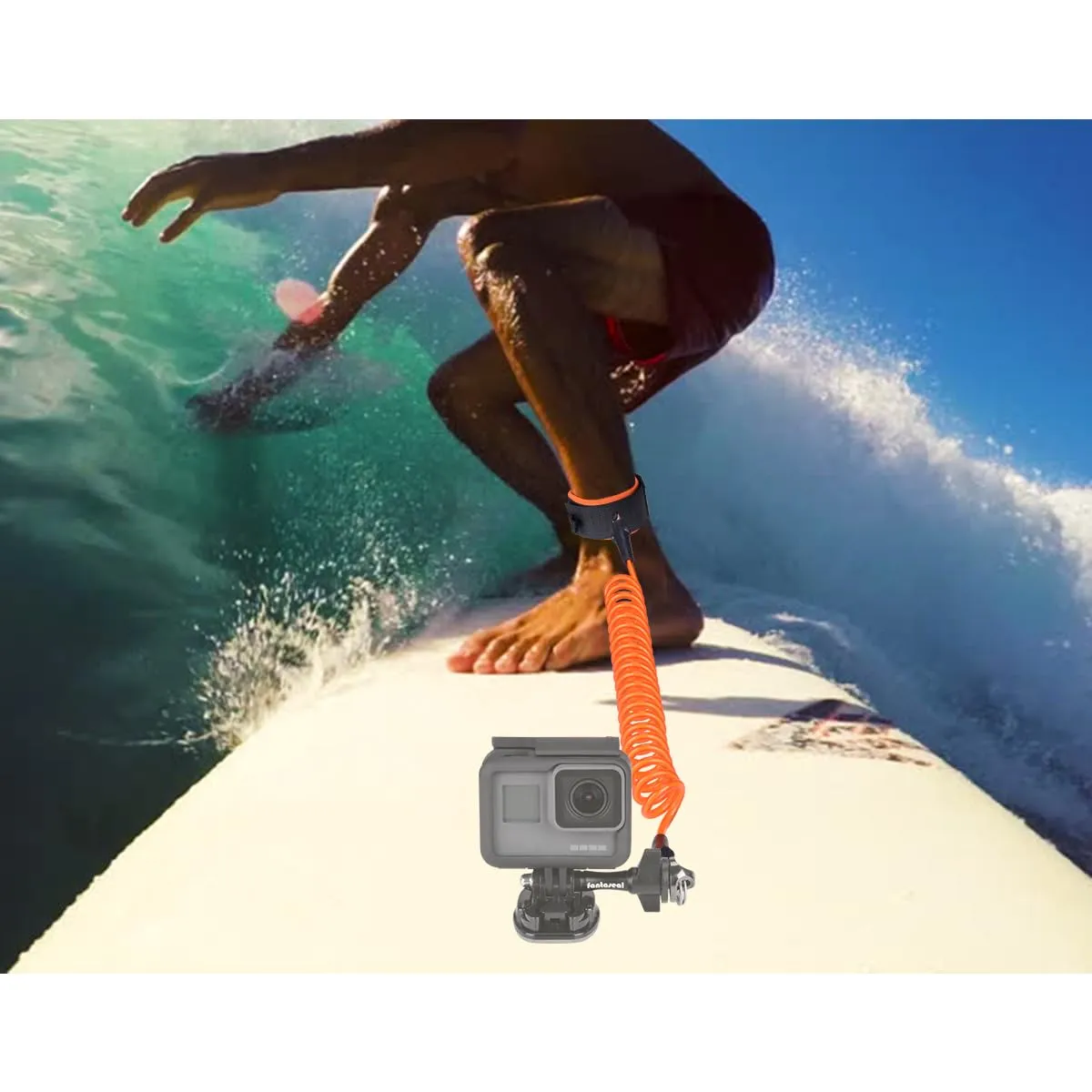 Action Camera Non-Slip Handler Floating Hand Grip Holder Mount   Steel-cored Safety Wrist Strap for GoPro Sony Insta360 Olympus Akaso Underwater Camcorder Diving Surfing Snorkeling Rafting Kayak Scuba