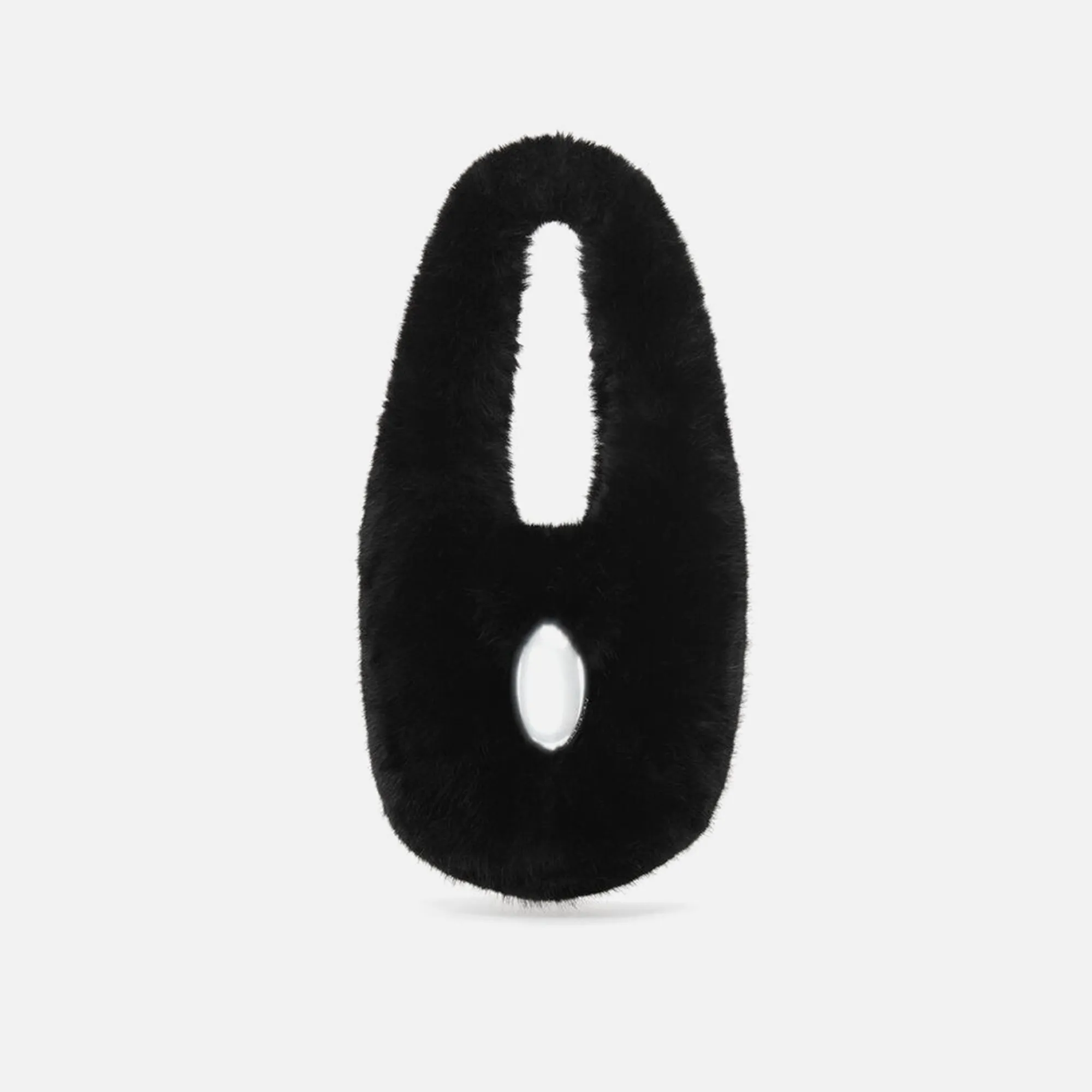 Alexander Wang Dome Slouchy Medium Hobo Faux Fur Bag - Black
