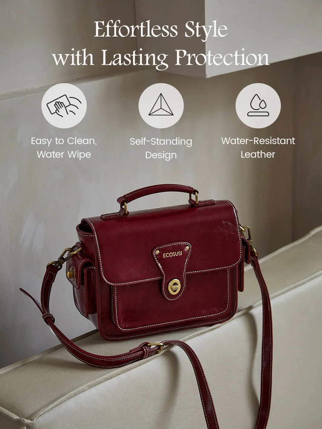 Alison Vintage Vegan Leather Crossbody Bag