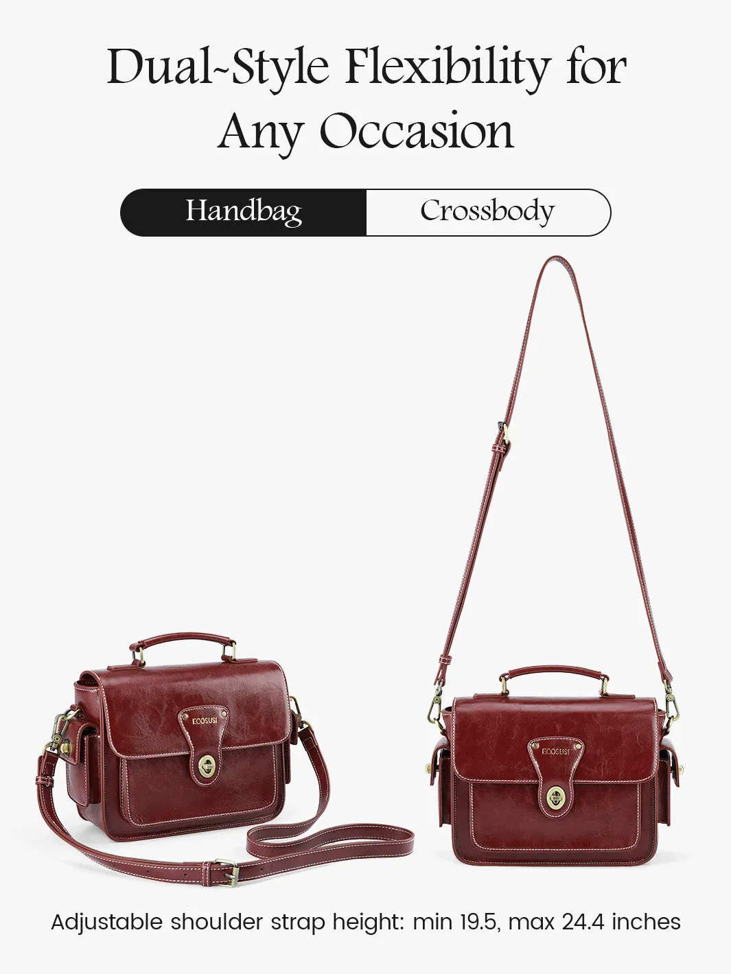 Alison Vintage Vegan Leather Crossbody Bag
