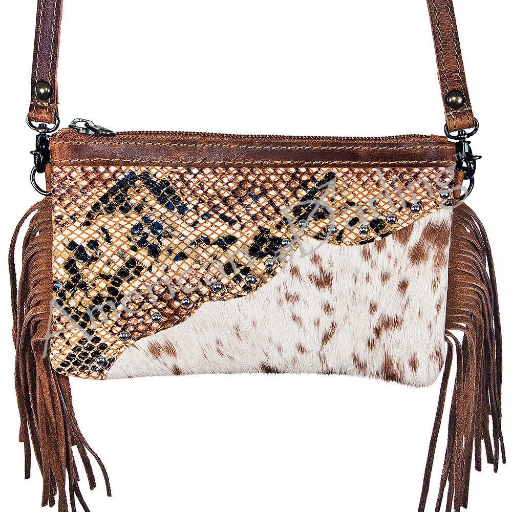 American Darling ADBGS139 Small Crossbody Hair-On Genuine Leather Women Bag Western Handbag Purse