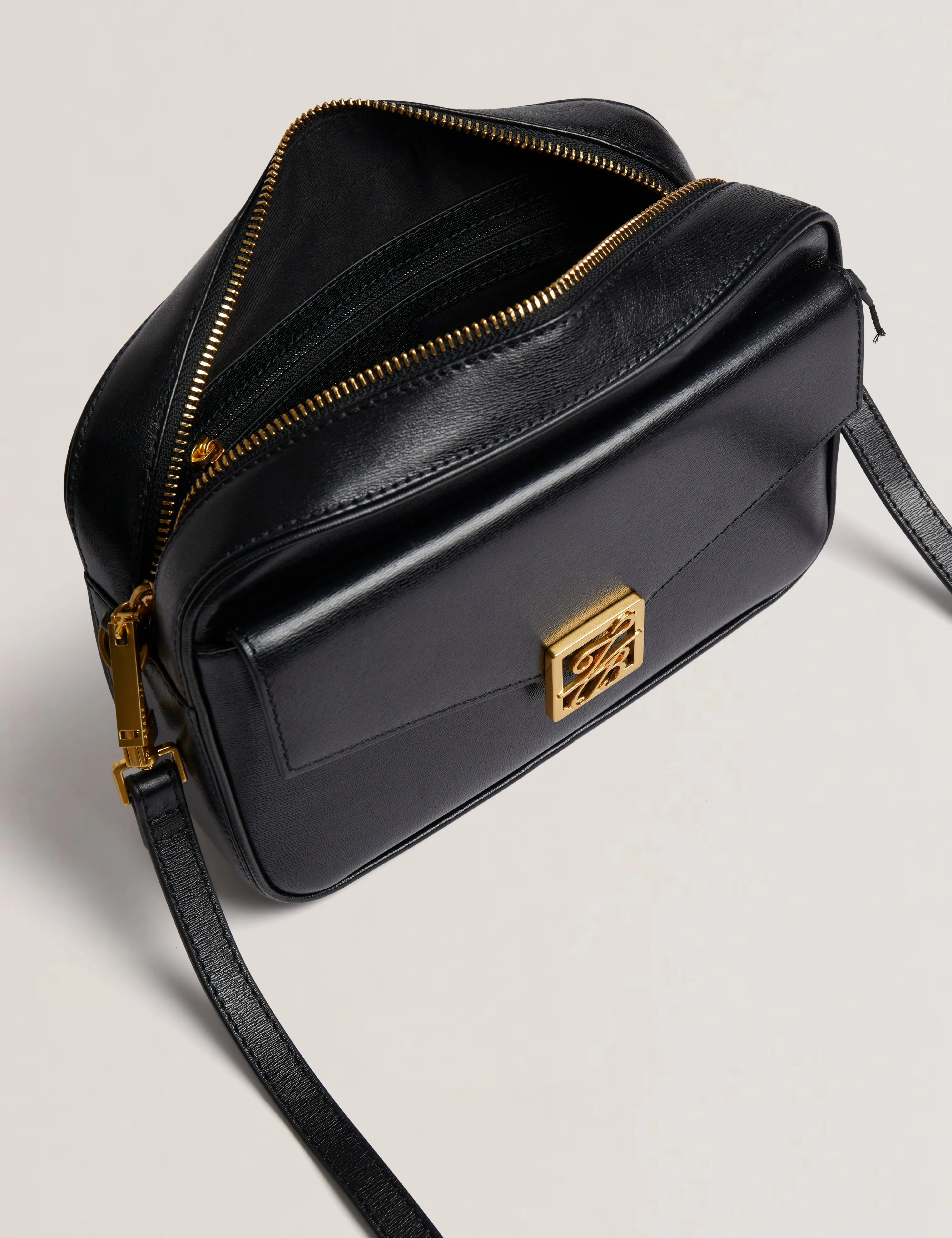 Anilaa Tb Detail Large Leather Camera Bag Black