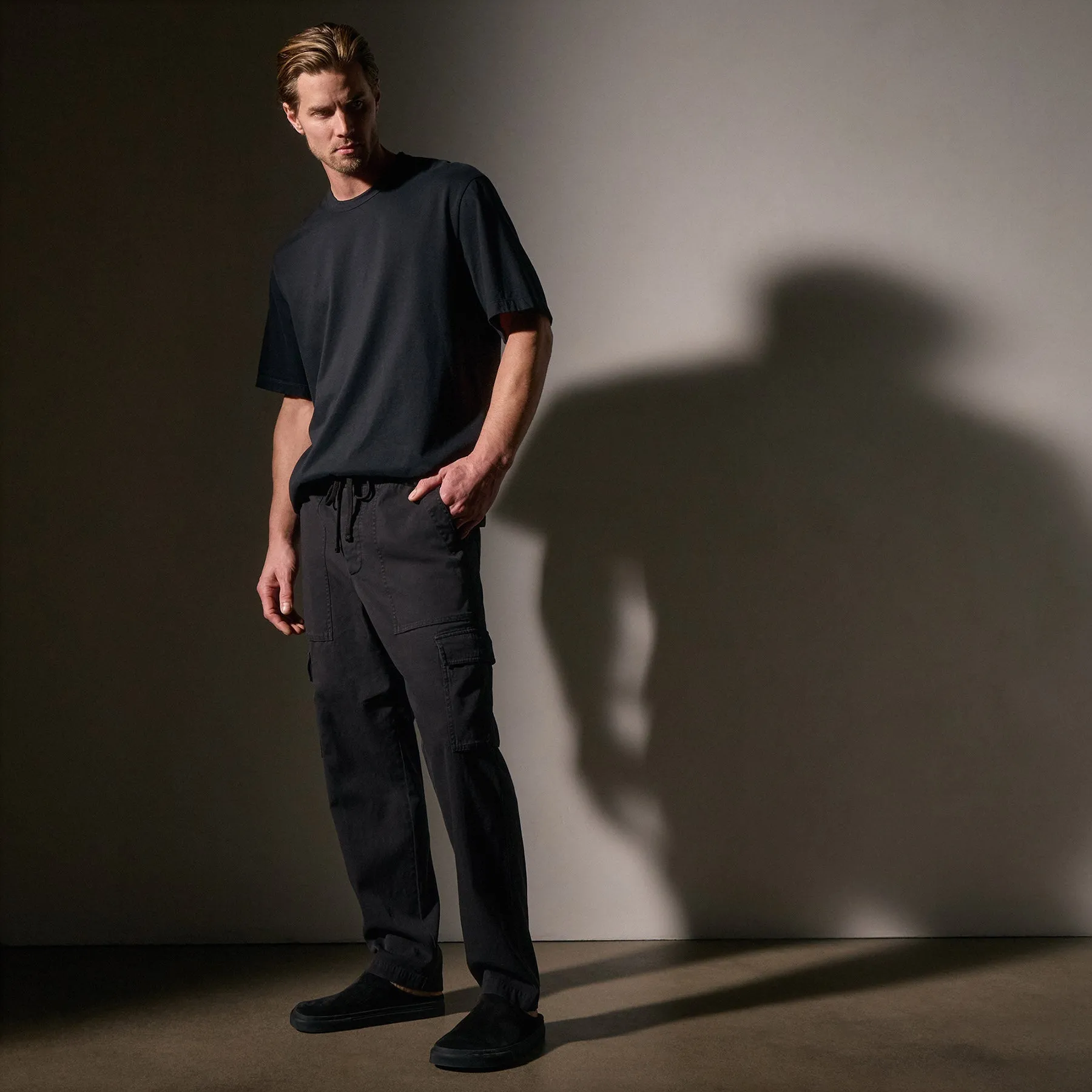 Army Cotton Slub Cargo Pant - Black Pigment