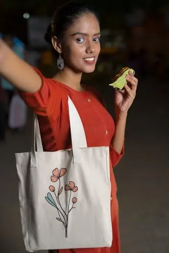 Art to Doors | Painted Bloom | Tote Bags | Shopping Bag For Grocery | Aesthetic Carry Bag | Tote Bag for Shopping, Travel, office & beach bags for women