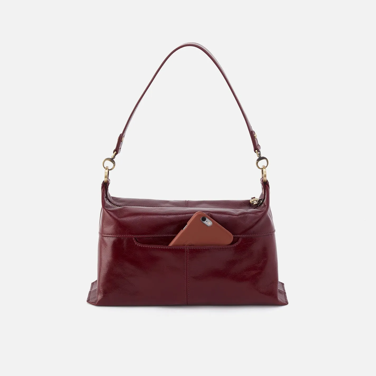 Avon Shoulder Bag In Polished Leather - Winterberry