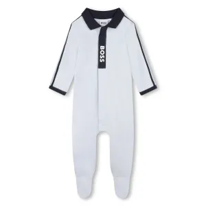 Baby Boys Sky Blue Logo  Babygrow