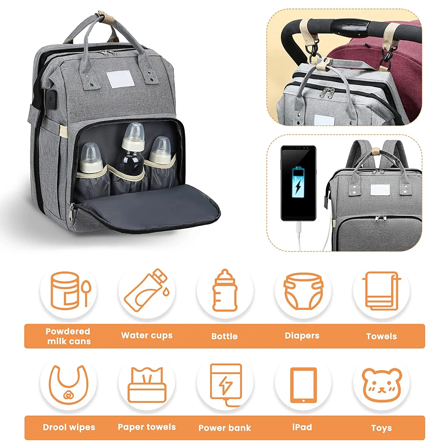 Baby Diaper Bag Backpack with Changing Station