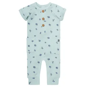 Baby Girls Light Sky Blueberry Short Sleeve Long Leg Romper