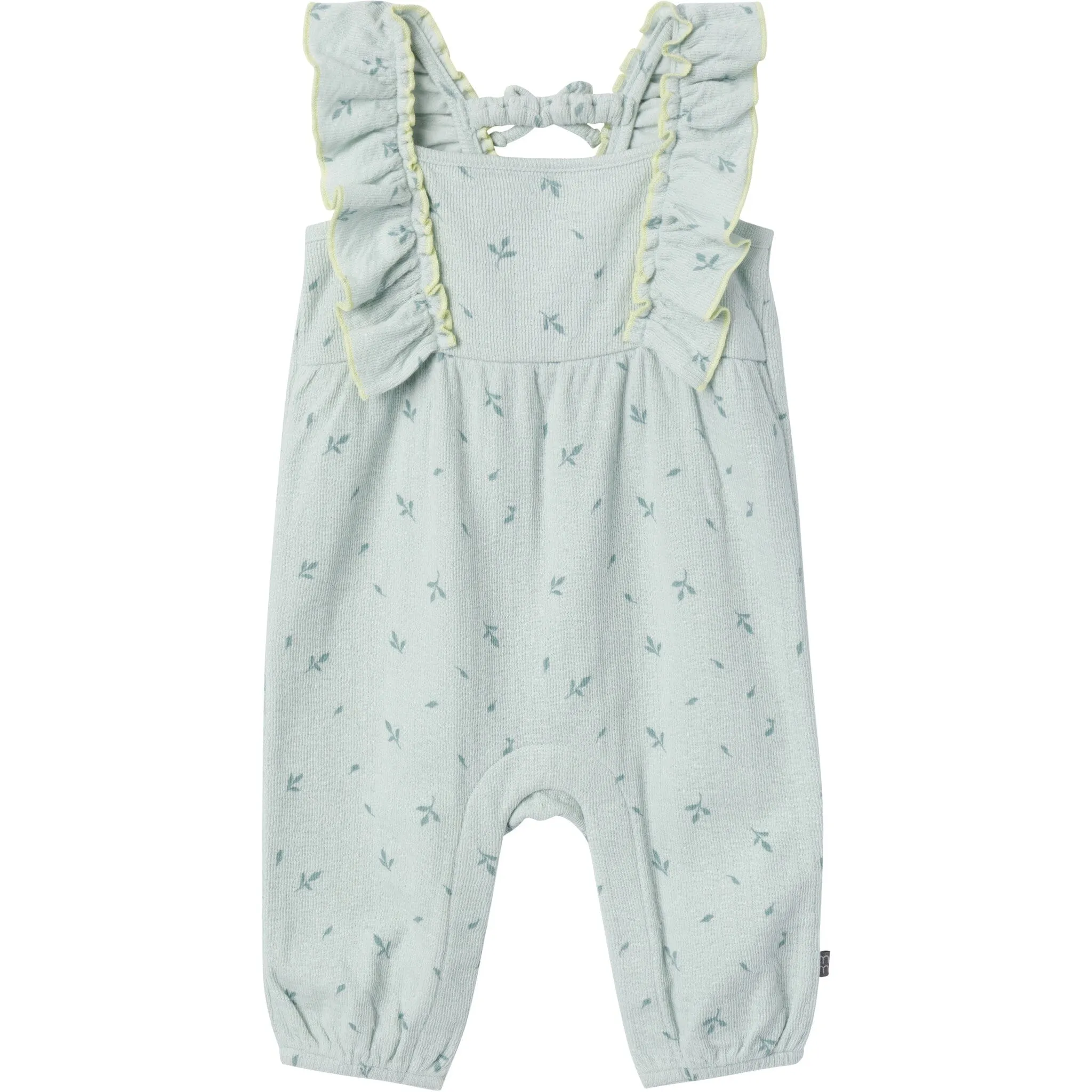 Baby Girls Sky Leaves Ruffles Long Leg Romper