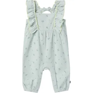 Baby Girls Sky Leaves Ruffles Long Leg Romper