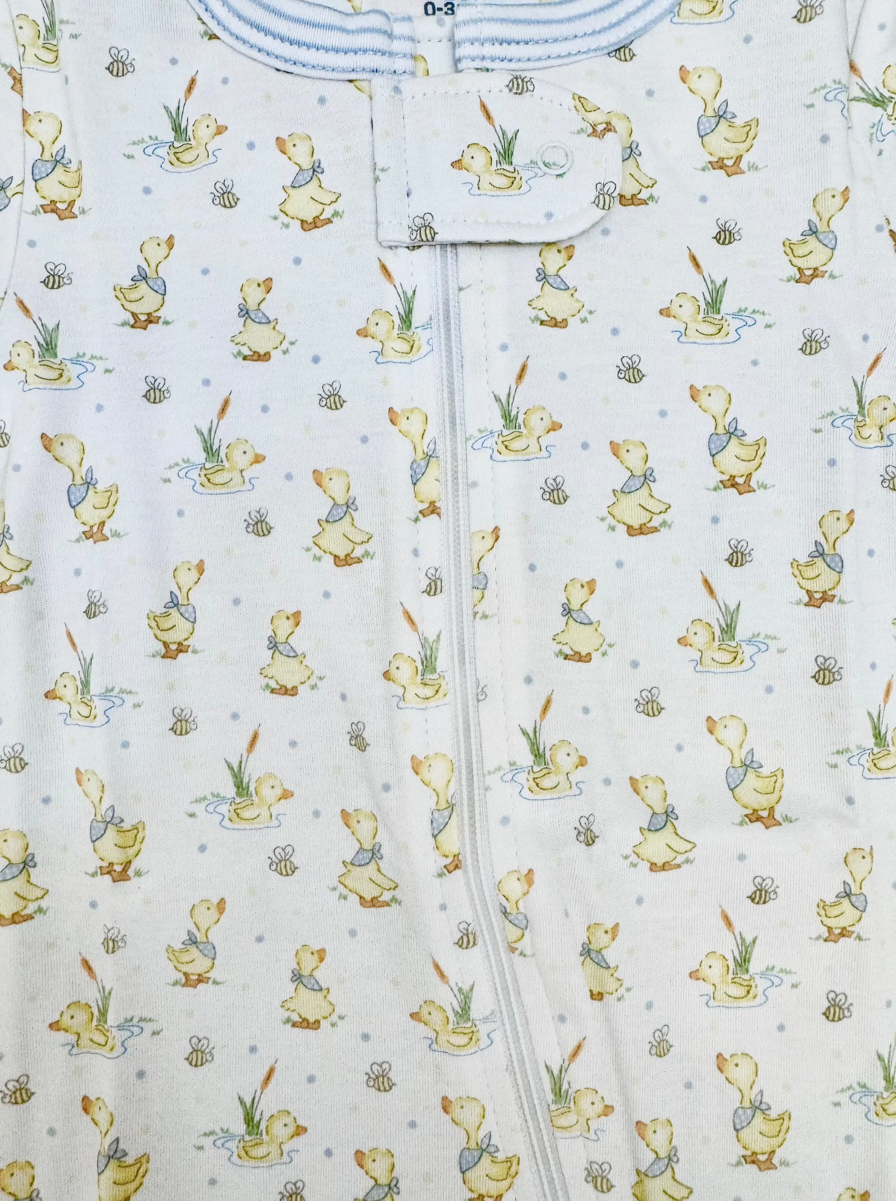 Baby Loren Ducks in the Pond Pima Zipper Footie