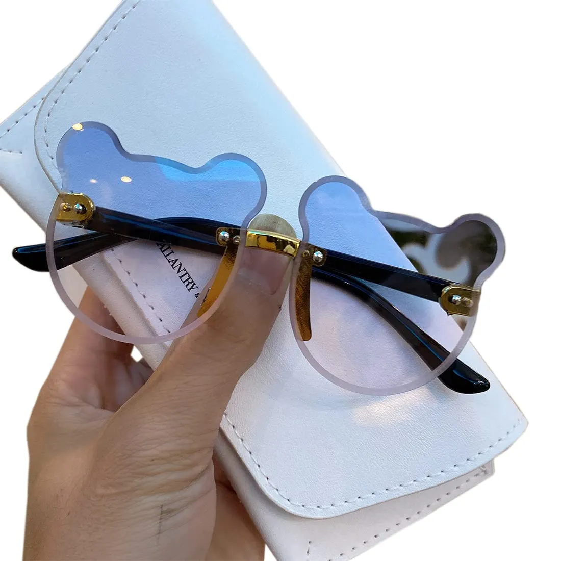 Babymoon Bear Rimless Sun Glasses | Baby Gift Set | Blue Pink