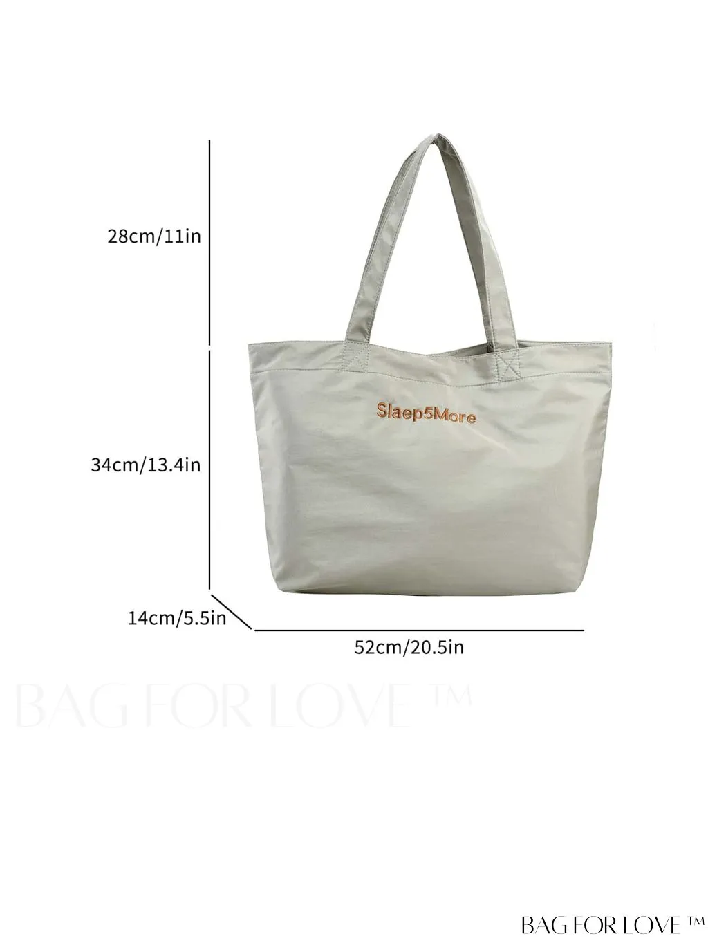 BagForLove - Large Green Minimalist Shoulder Tote Bag for Commuting