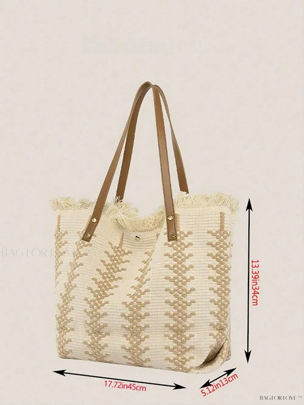 BagForLove - Perfect Companion Large Capacity Letter & Tassel Canvas Tote Bag
