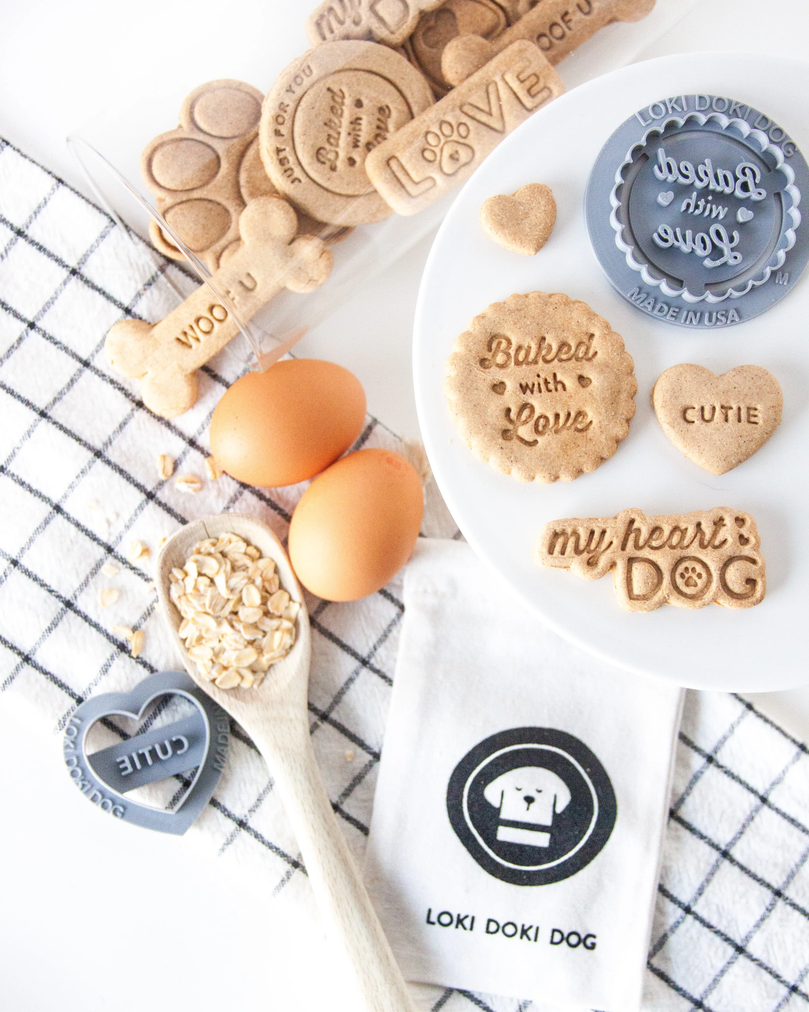 Baked with Love Cookie Cutter (Round & Scallop Design)