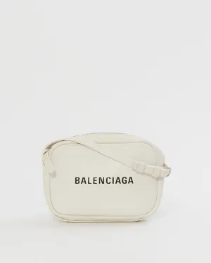 Balenciaga White Leather Logo Everyday XS Camera Bag