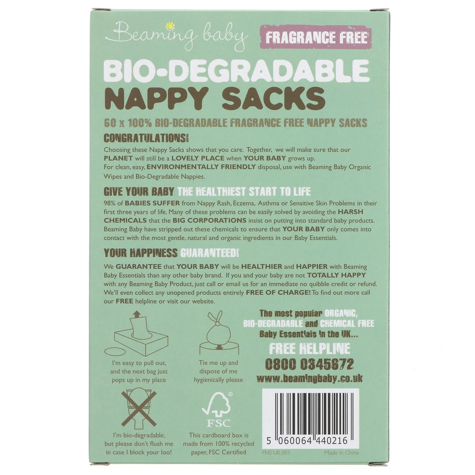 Beaming Baby | Nappy Sacks - Fragrance Free - degradable | 60