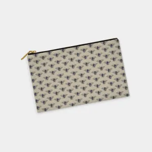 Bees Personalized Zipper Pouch (on taupe)