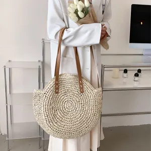 Big Straw Tote Beach Bag Large & Handmade Woman Shoulder Designer Shopper Beach Bag