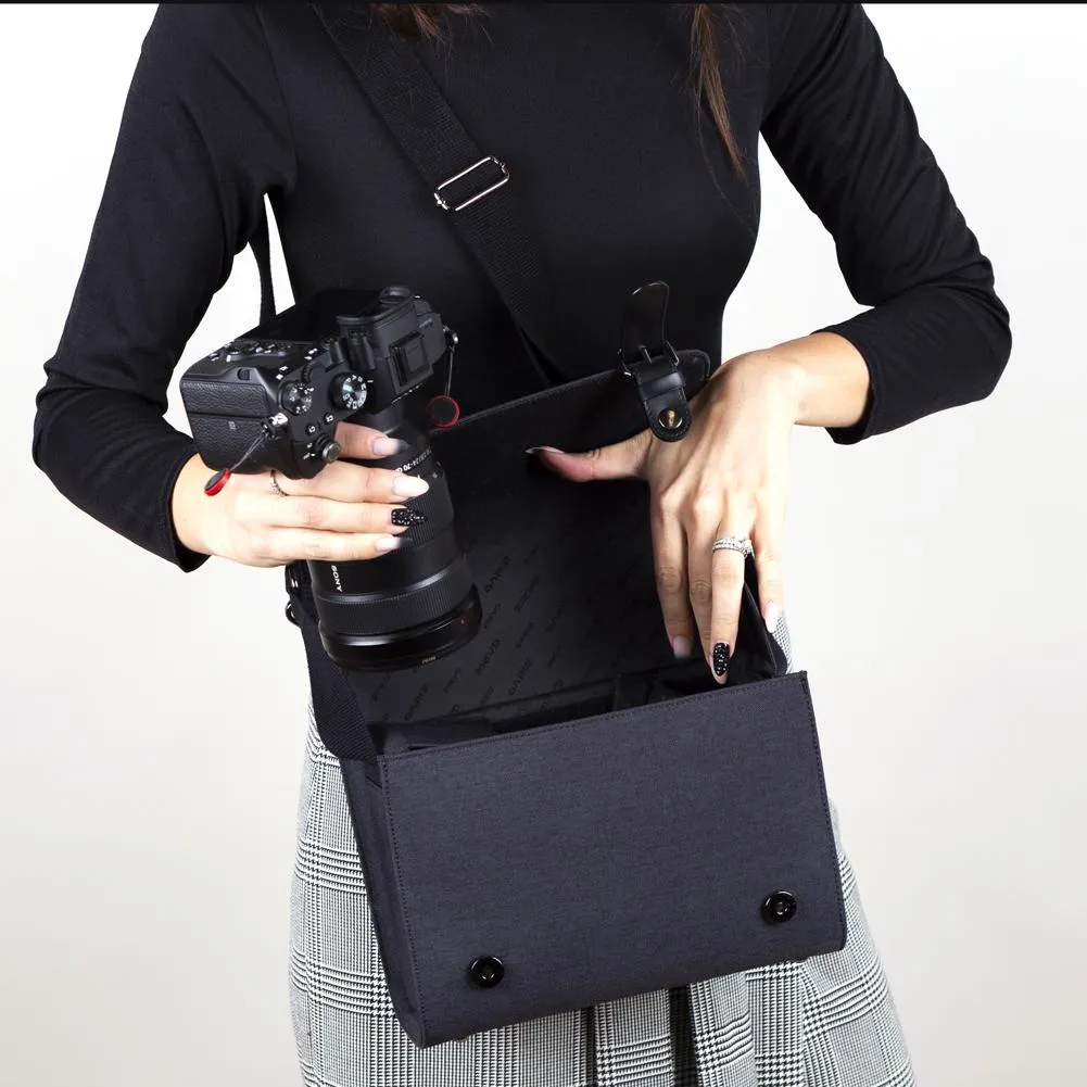 Binalpath Canvas Black Camera Shoulder Bag - Ace