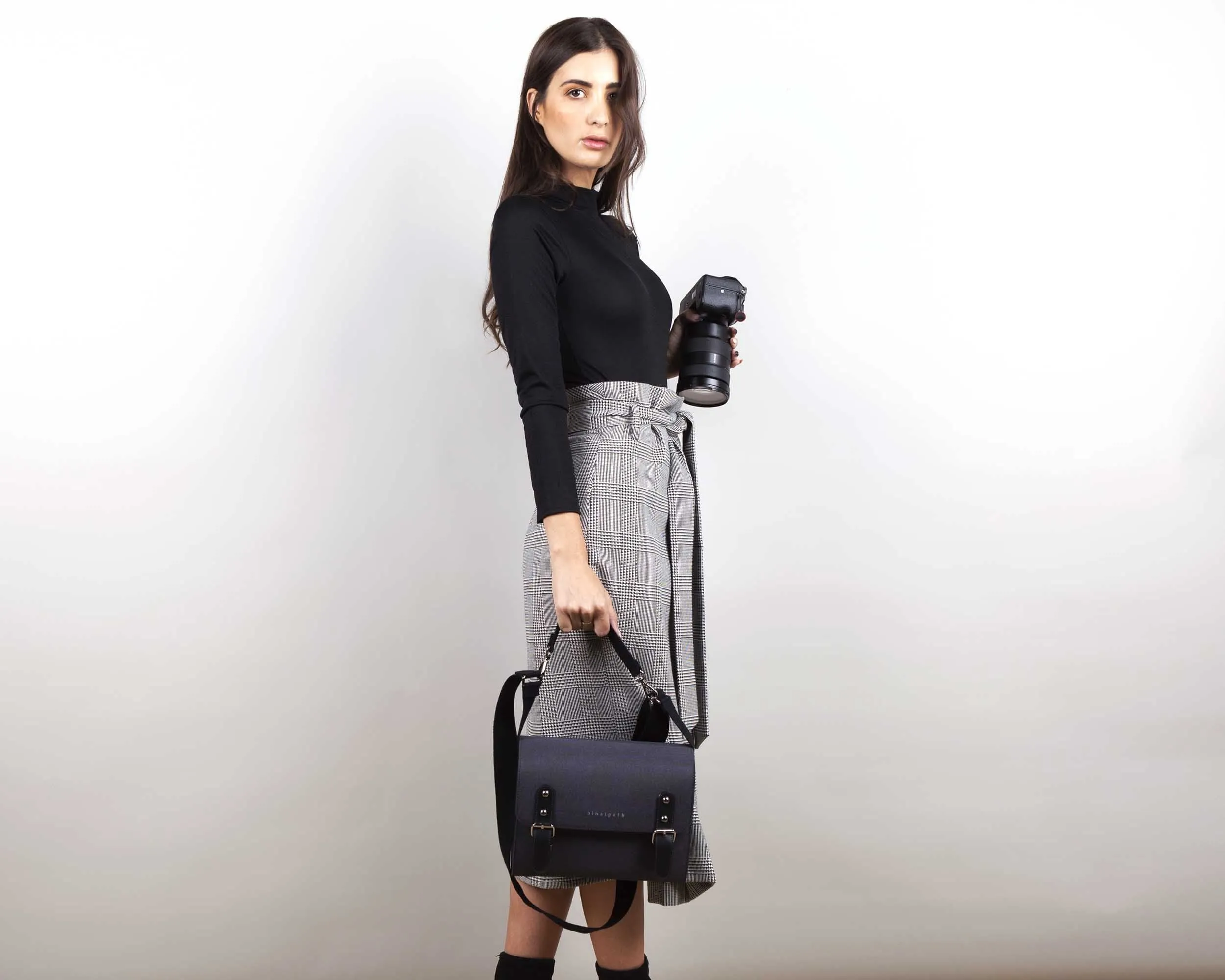 Binalpath Canvas Black Camera Shoulder Bag - Ace