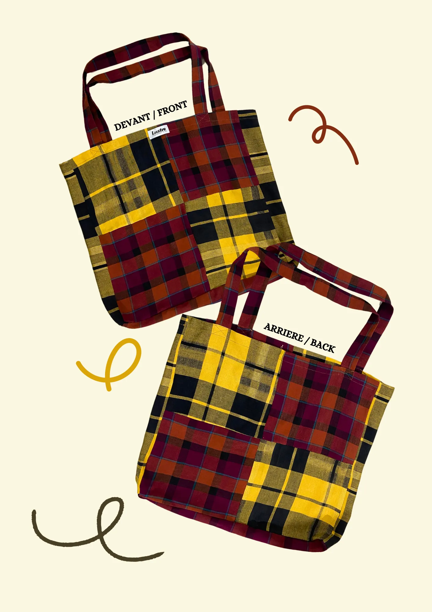 Bits & Pieces | Plaid Collection Zero Waste Tote Bags