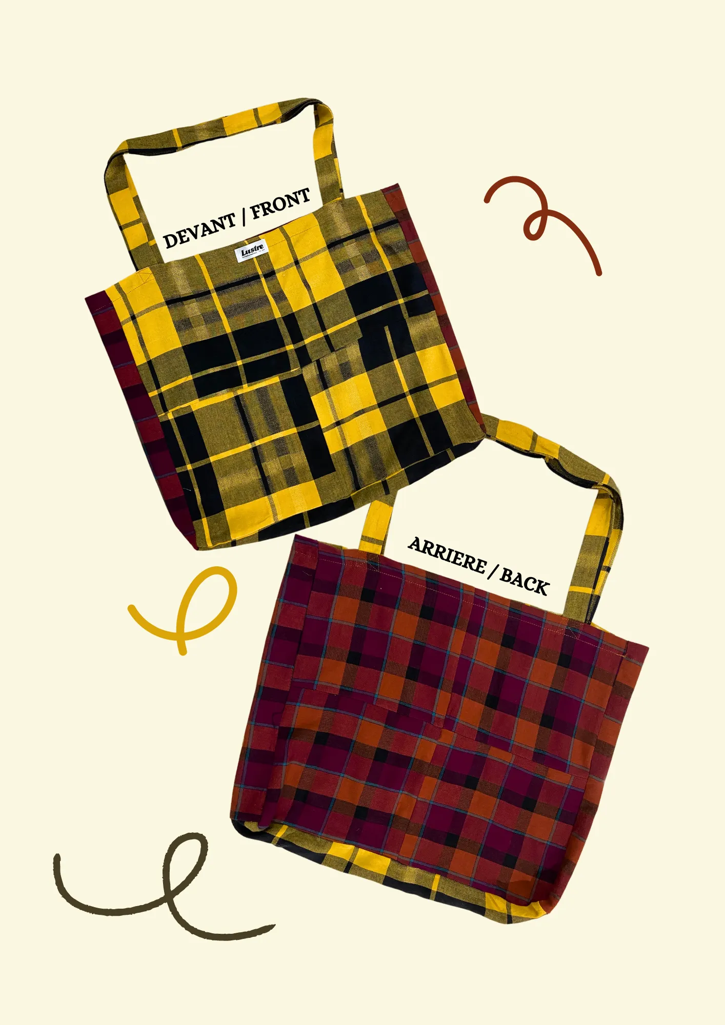 Bits & Pieces | Plaid Collection Zero Waste Tote Bags