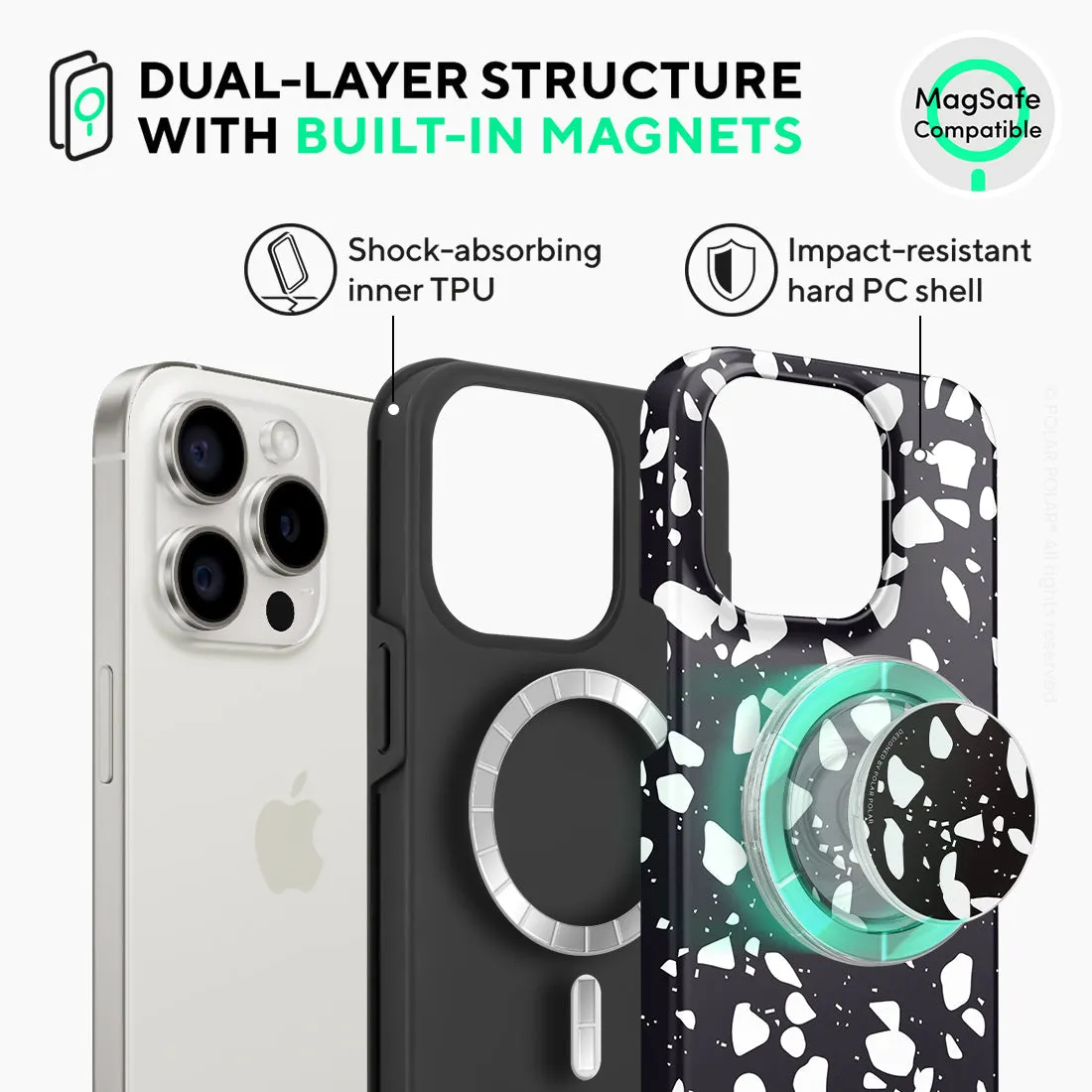 Black Rocky Road Terrazzo - iPhone 15 Pro Case