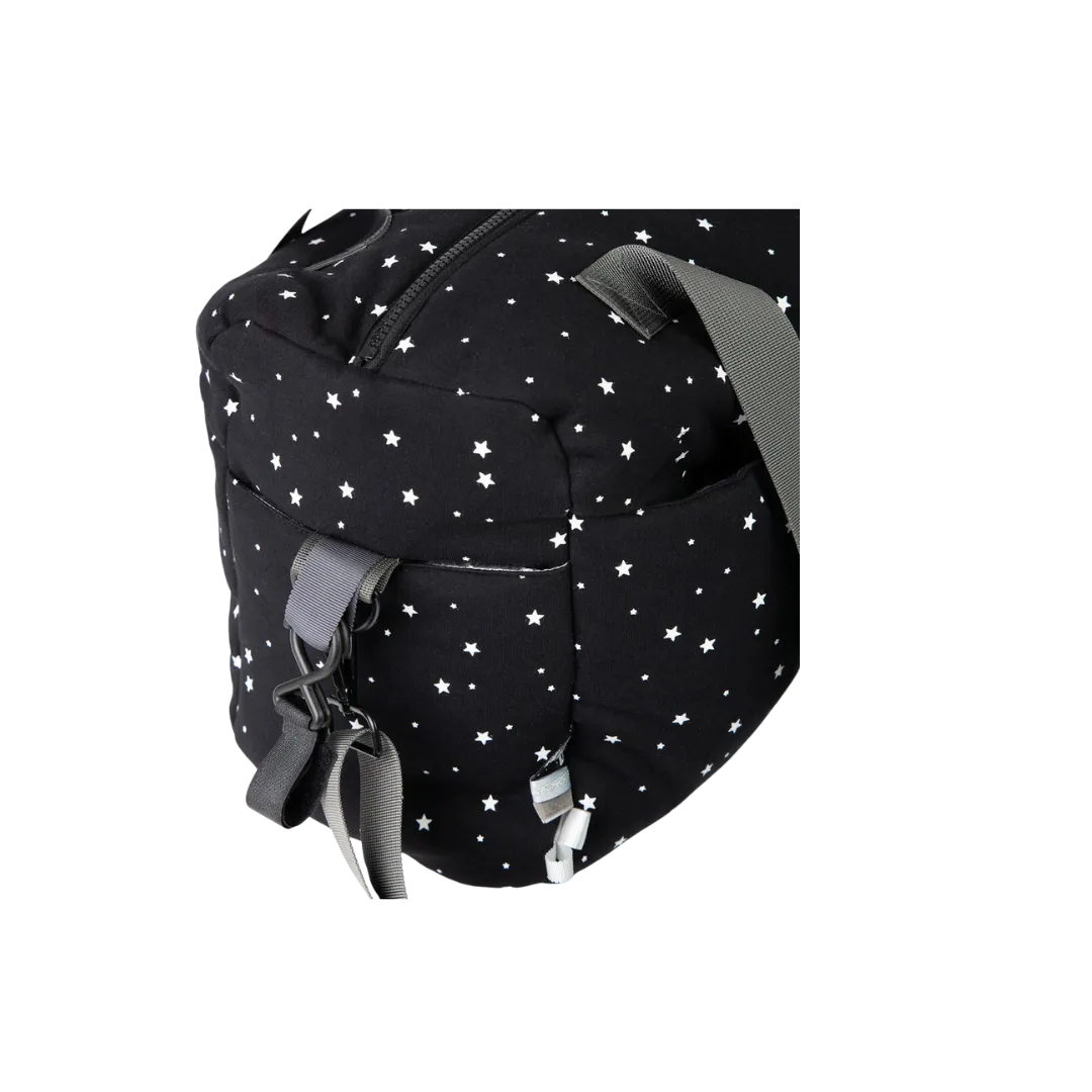 Black With White Stars Diaper Bag