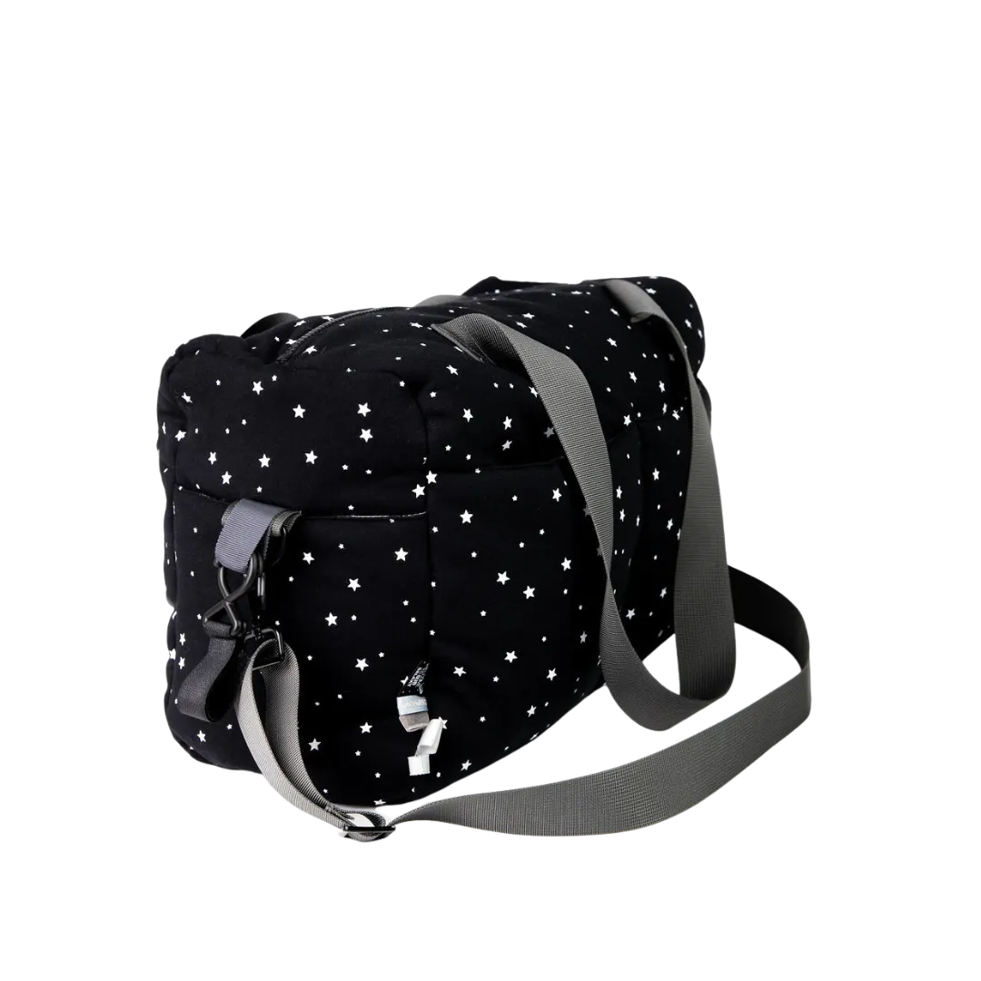 Black With White Stars Diaper Bag