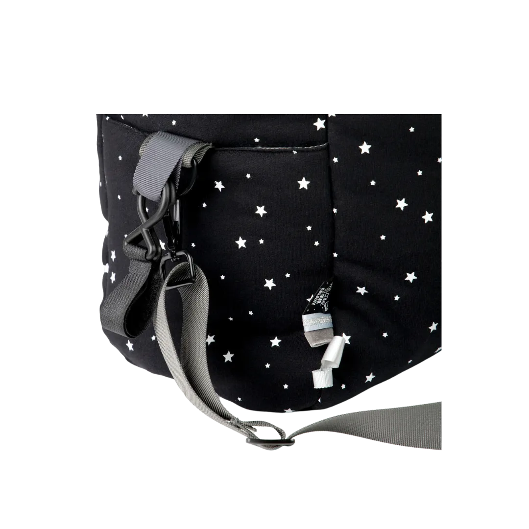 Black With White Stars Diaper Bag