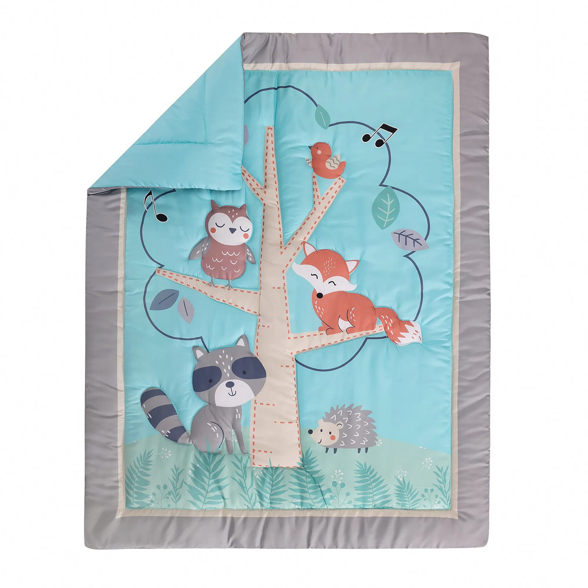 Boobeyeh 5 piece owl bedding set for new borns