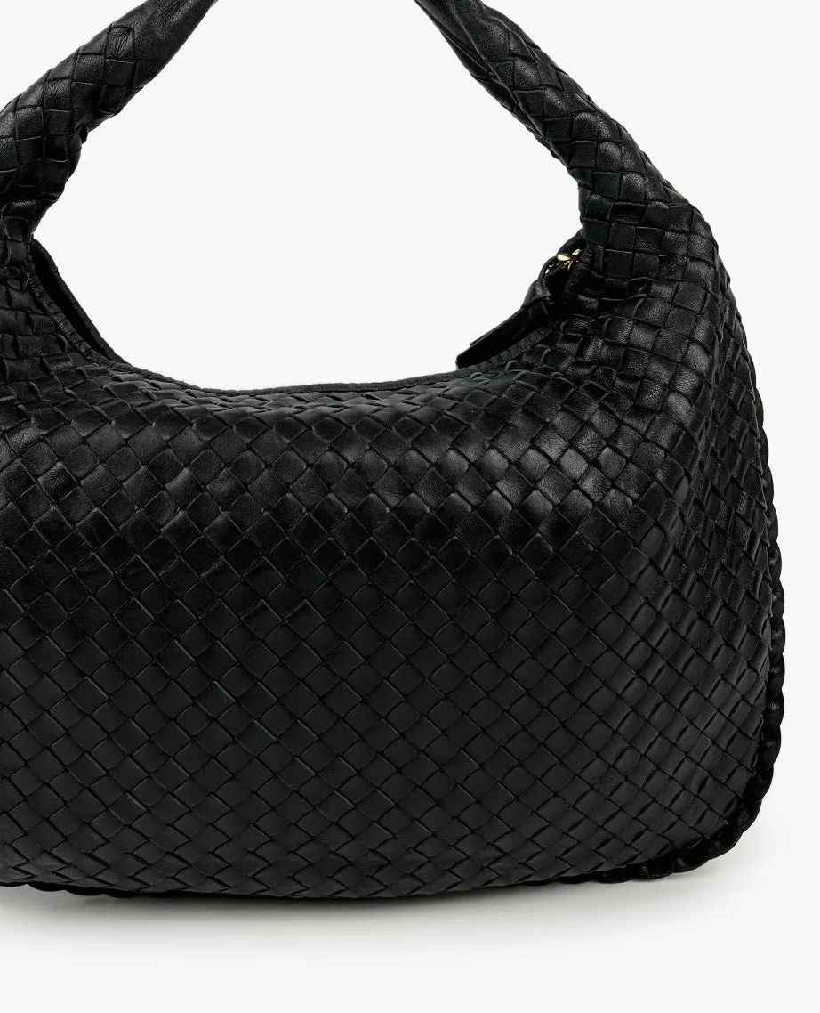 Bottega Veneta Intrecciato Hobo Bag Black